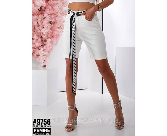 Фотография Белые женские джинсовые шорты №9756 "PARTNERS" недорого от прямого поставщика, изображение 3