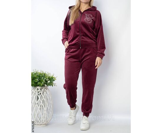 Фотография Женский спортивный костюм велюр полубатал 48,50,52 (6цв) "NOWEMBER" недорого от прямого поставщика, изображение 2