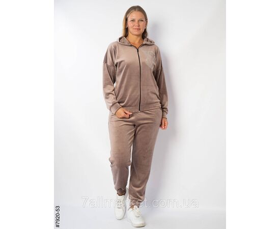 Фотография Женский спортивный костюм велюр полубатал 48,50,52 (6цв) "NOWEMBER" недорого от прямого поставщика, изображение 3