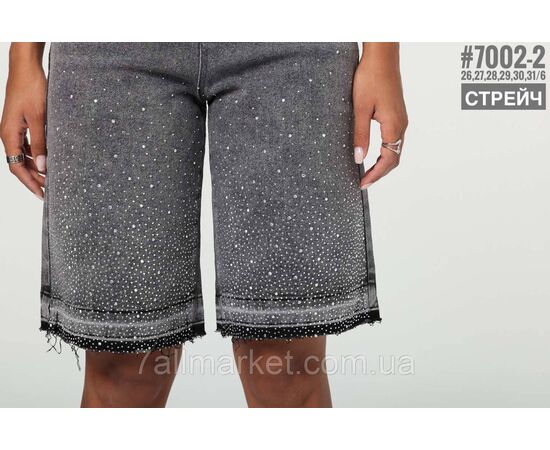 Фотография Шорты джинсовые с стразами размерный ряд 26,27,28,29,30,31 "PARTNERS" недорого от прямого поставщика, изображение 2