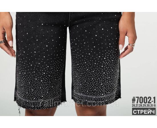 Фотография Шорты джинсовые с стразами размерный ряд 26,27,28,29,30,31 "PARTNERS" недорого от прямого поставщика, изображение 2