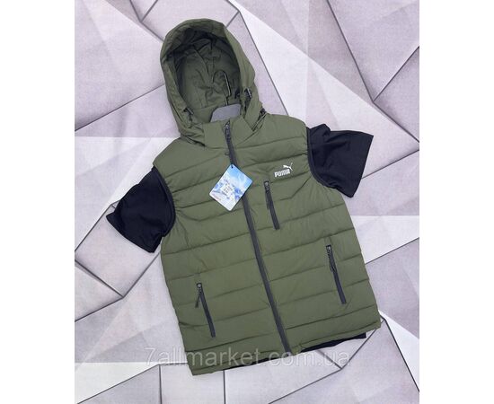 Жилетка чоловіча плащівка, стьобана PUMA р-ри 48-56 (3кв) "MACCALI" недорого від прямого постачальника, зображення 3