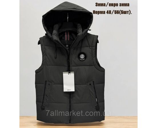 Жилетка чоловіча євро зима з капюшоном р-ри 48-56 (5 кв) "SKAY" купити недорого від прямого постачальника, зображення 5
