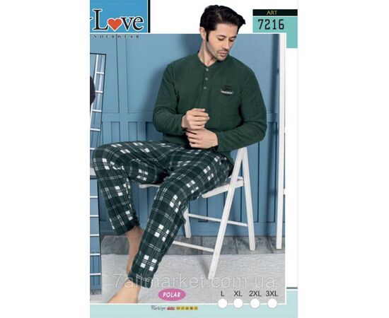 Фотография Пижама 2-ка мужская флисовая размеры L-3XL (3цв)   "MODY" недорого от прямого поставщика, изображение 2