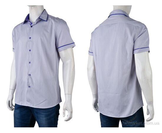 Чоловіча сорочка Літо PO-147 (12527) violet (12 шт. р.сіткаS-3XL) "Obuvok" недорого оптом від прямого постачальника, зображення 3