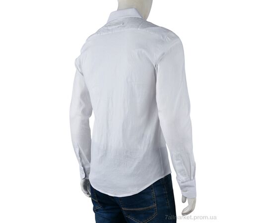 Чоловіча сорочка Весна/осінь M1007 (12527) white (12 шт. р.сіткаS-2XL) "Obuvok" недорого оптом від прямого постачальника, зображення 2