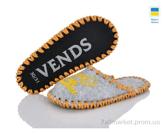 Фотография Тапки детские домашние Весна/осень 040д сірий (9 пар р.30-35) "Active" недорого оптом от прямого поставщика, изображение 2