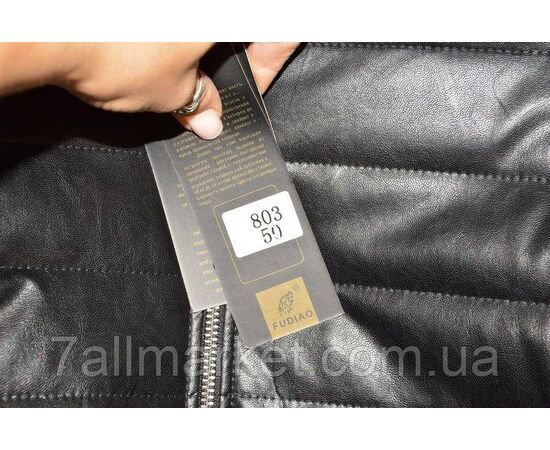 Куртка чоловіча шкірозамінника, на блискавці розміри 48-56 (2кв)"FUDIAO" недорого від прямого постачальника, зображення 2