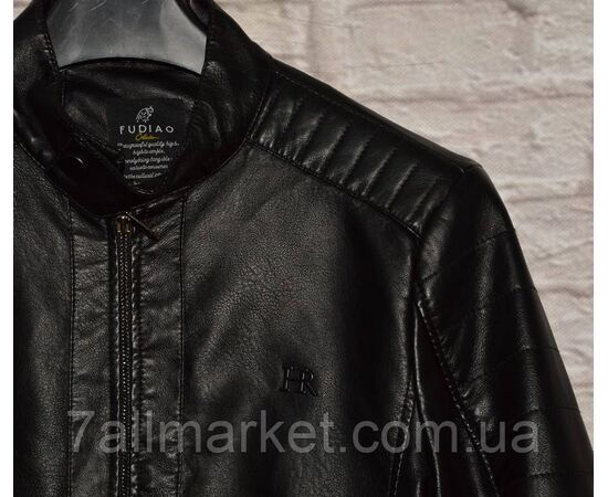 Куртка чоловіча шкірозамінника, на блискавці розміри 48-58 "FUDIAO" недорого від прямого постачальника, зображення 3