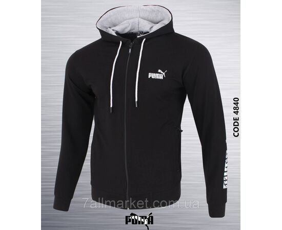 Фотография Кофта спортивная мужская на молнии с капюшоном PUMA р  2XL-6XL (2цв) "REMAIN" недорого от прямого поставщика, изображение 2