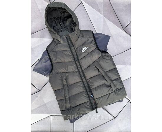 Жилетка чоловіча плащівка, стьобана NIKE р-ри L-4XL(4кв) "MACCALI" недорого від прямого постачальника, зображення 3