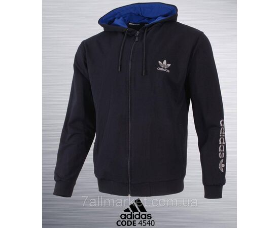 Фотография Кофта спортивная мужская на молнии с капюшоном ADIDAS р-ры S-2XL(5цв) "REMAIN"  недорого от прямого поставщика, изображение 2