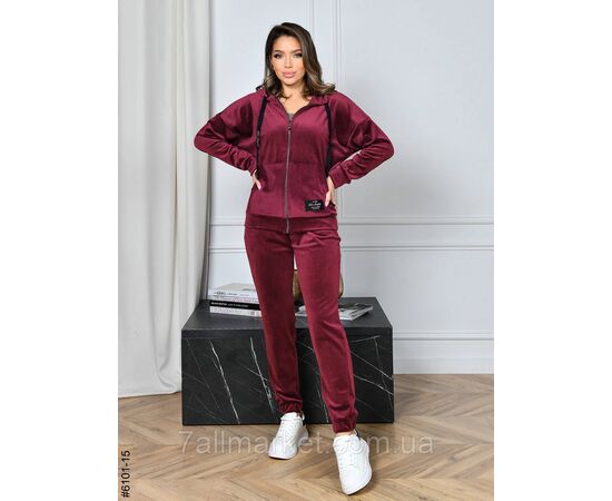 Спортивний костюм жіночий на блискавці велюр норма 44,46,48,50,52 (10кв) "NOWEMBER", зображення 6