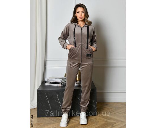 Спортивний костюм жіночий на блискавці велюр норма 44,46,48,50,52 (10кв) "NOWEMBER", зображення 10