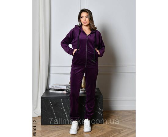 Спортивний костюм жіночий на блискавці велюр норма 44,46,48,50,52 (10кв) "NOWEMBER", зображення 2