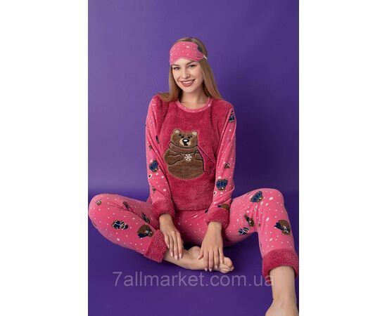 Фотография Пижама женская флис/махра Мишка размеры M-2XL (2цв)  "MODY" купить недорого от прямого поставщика, изображение 2