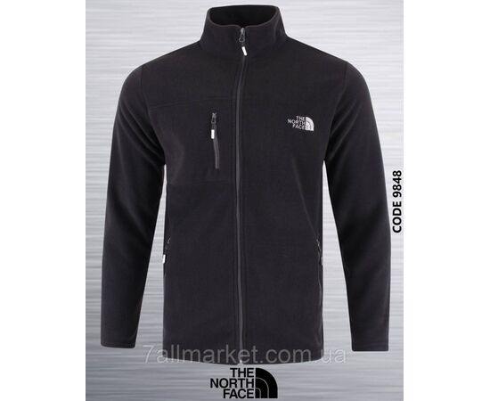 Фотография Кофта спортивная мужская на молнии флисовая Норт Фейс батал р-ры 3XL-7XL (4цв) "REMAIN" недорого от прямого поставщика, изображение 3