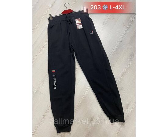 Фотография Спортивные штаны мужские на манжете/флис размеры L-4XL(3 цв) "NICOLAS" недорого от прямого поставщика, изображение 3