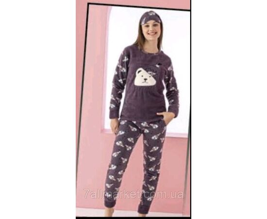 Фотография Пижама женская флис/махра Мишка размеры M-2XL (3цв) "MODY" купить недорого от прямого поставщика, изображение 2