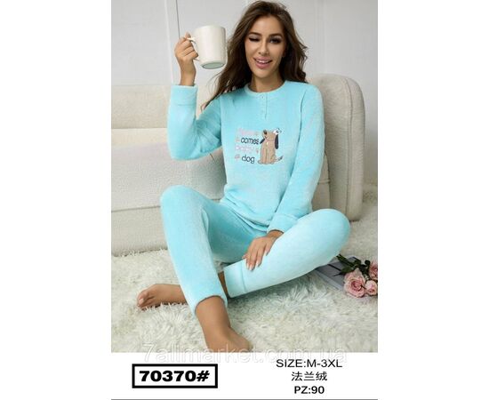 Піжама жіноча махра р-ри M-3XL (3цв)"FLOWER" купити недорого від прямого постачальника, зображення 3