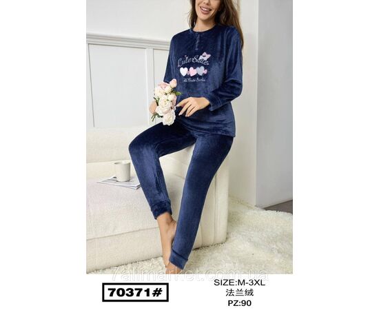 Піжама жіноча махра р-ри M-3XL (3кв)"FLOWER" купити недорого від прямого постачальника, зображення 2