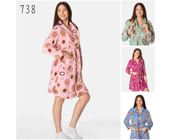 Халат жіночий домашній р-ри 48-56 (мікс кв)"NICOLAS" купити недорого від прямого постачальника, зображення 4