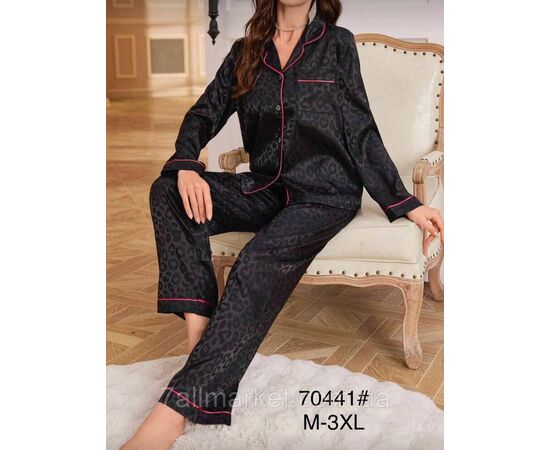 Піжама жіноча шовк р-ри M-3XL (5кв)"FLOWER" купити недорого від прямого постачальника, зображення 4