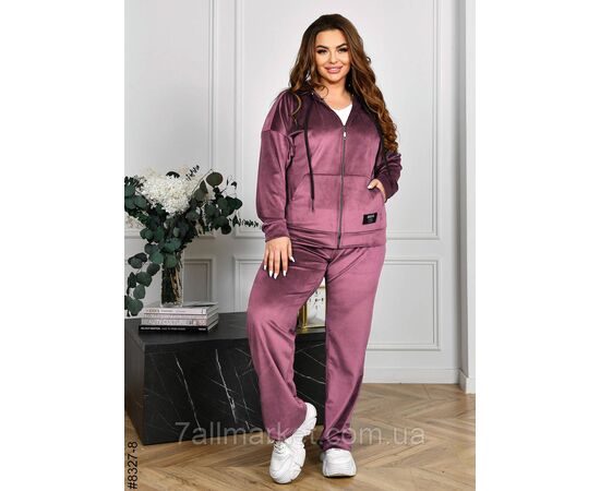 Спортивний костюм жіночий на блискавці велюр напівбатал 48,50,52,54 (10кв) "NOWEMBER", зображення 8