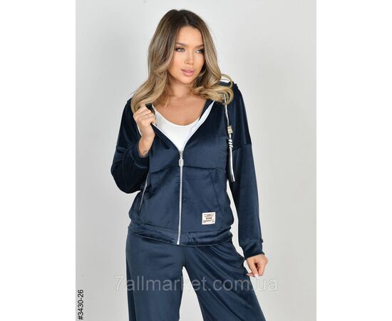 Спортивний костюм жіночий на блискавці велюр норма 44,46,48 (9кв) "NOWEMBER", зображення 4