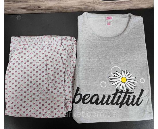 Піжама жіноча байкова розміри M-3XL (3 кв) "MODY" купити недорого від прямого постачальника, зображення 2