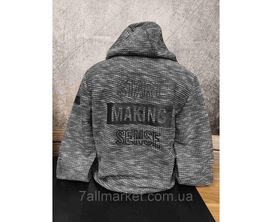 Батник-кенгуру чоловічий на флісі з капюшоном розміри M-2XL (2кв) "MODY" купити недорого від прямого постачальника, зображення 2