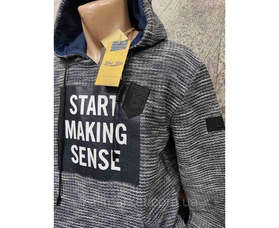 Батник-кенгуру чоловічий на флісі з капюшоном розміри M-2XL (2кв) "MODY" купити недорого від прямого постачальника, зображення 4