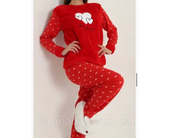 Фотография Пижама женская зимняя флис/махра размеры M-XL (4цв) "MODY" недорого от прямого поставщика, изображение 2