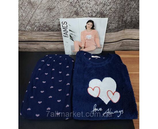 Фотография Пижама женская зимняя флис/махра размеры M-XL (4цв) "MODY" недорого от прямого поставщика, изображение 5