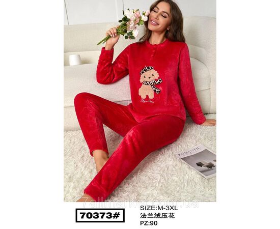 Фотография Пижама женская махра р-ры M-3XL(2цв) "FLOWER" купить недорого от прямого поставщик, изображение 2