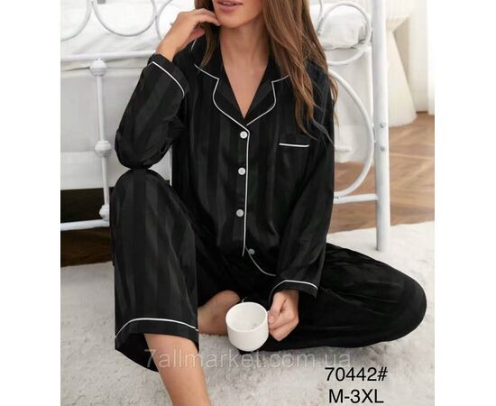 Фотография Пижама женская шёлковая р-ры M-3XL (5цв)"FLOWER" купить недорого от прямого поставщик, изображение 3