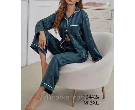 Фотография Пижама женская шёлковая р-ры M-3XL (5цв)"FLOWER" купить недорого от прямого поставщик, изображение 4