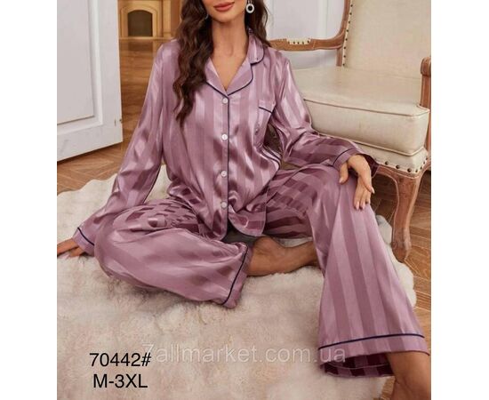 Фотография Пижама женская шёлковая р-ры M-3XL (5цв)"FLOWER" купить недорого от прямого поставщик, изображение 5