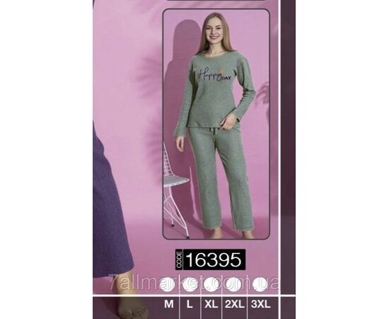 Фотография Пижама женская кашемировая размеры M-3XL (3цв) "MODY" купить недорого от прямого поставщика, изображение 2