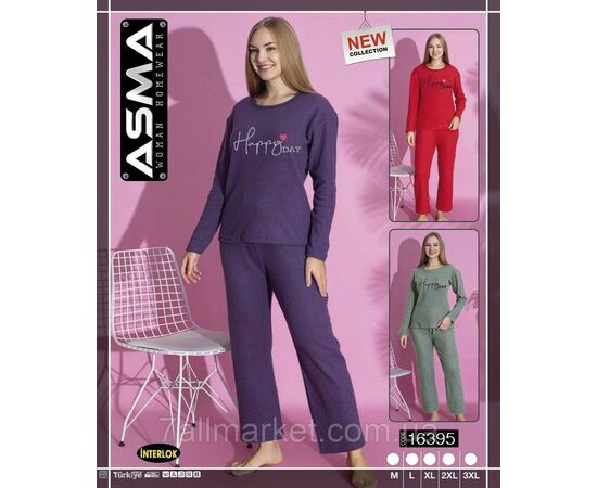 Фотография Пижама женская кашемировая размеры M-3XL (3цв) "MODY" купить недорого от прямого поставщика, изображение 4