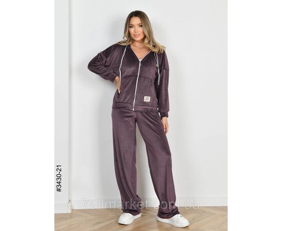 Спортивний костюм жіночий на блискавці велюр норма 44,46,48 (9кв) "NOWEMBER", зображення 6