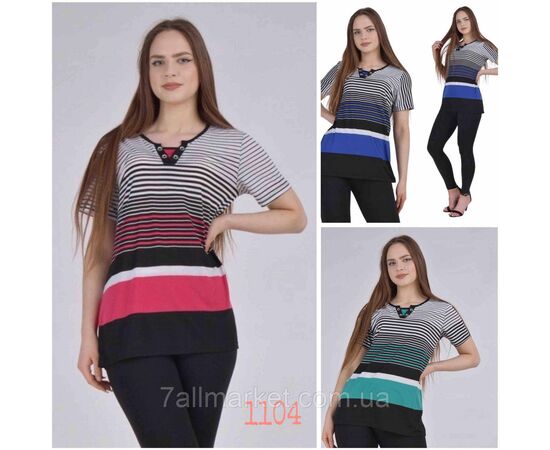 Футболка жіноча стильна р-ри L-4XL (мікс кв) "NICOLAS" недорого від прямого постачальника, зображення 2