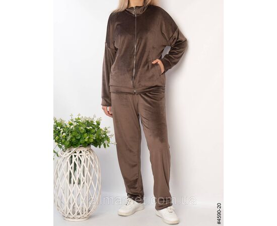 Спортивний костюм жіночий велюр на блискавці напівбатал 48,50,52 (9кв) "NOWEMBER", зображення 8
