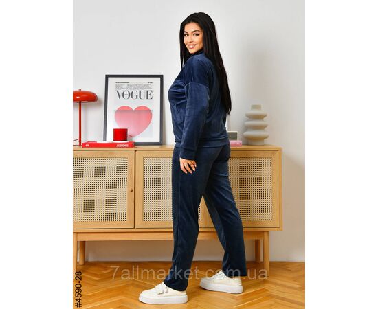 Спортивний костюм жіночий велюр на блискавці напівбатал 48,50,52 (9кв) "NOWEMBER", зображення 9