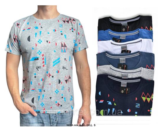 Фотография Футболка мужская стильная с принтом  р.46-54 (микс) "MODY" недорого оптом от прямого поставщика, изображение 3