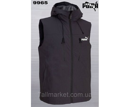 Фотография Жилетка демисезонная мужская Пума с капюшоном размеры 46-54 (2цв) "REMAIN" купить недорого от прямого поставщика, изображение 2