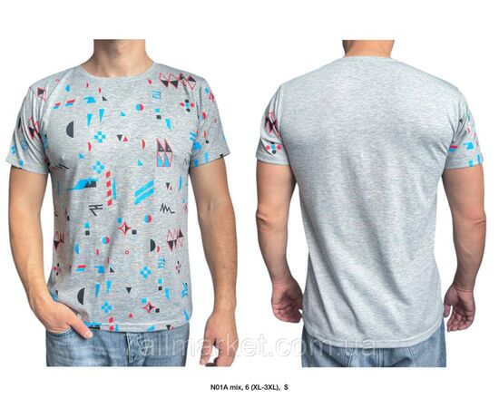 Фотография Футболка мужская стильная с принтом  р.46-54 (микс) "MODY" недорого оптом от прямого поставщика, изображение 2
