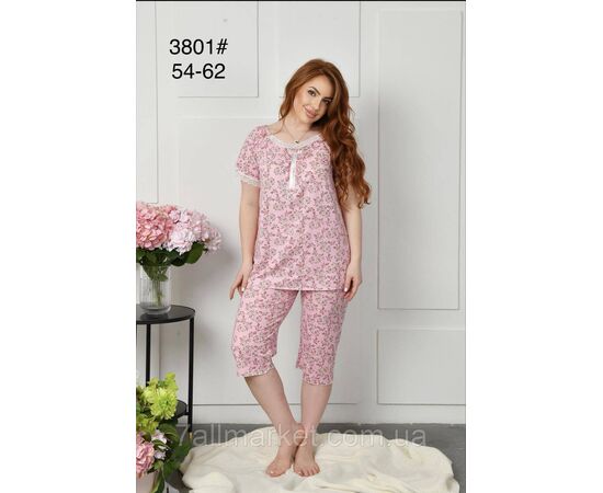 Фотография Пижама женская молодёжная р-ры 54-62 (3цв)"FLOWER" купить недорого от прямого поставщик, изображение 2