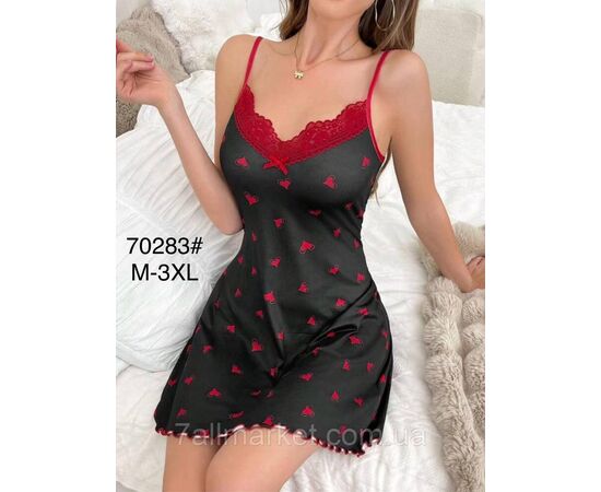 Нічна сорочка жіноча розміри M-3XL (2 кв) "FLOWER" купити недорого від прямого постачальника, зображення 2