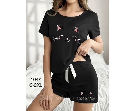 Фотография Пижама женская футболка+шорты р-ры S-2XL(2цв) "FLOWER" купить недорого от прямого поставщик, изображение 2